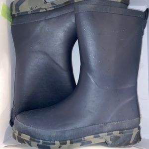 Navy blue boys rain boots